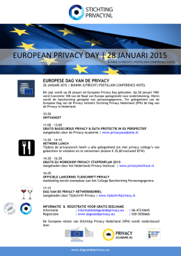 EUROPEAN PRIVACY DAY | 28 JANUARI 2015