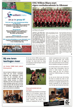 OSG Willem Blaeu start eigen voetbalacademie in Alkmaar