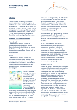 Bestuursverslag 2013 - de Nederlandse Adoptie Stichting