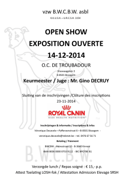 OPEN SHOW EXPOSITION OUVERTE 14-12-2014