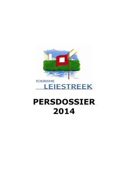 PERSDOSSIER 2014 - Toerisme Leiestreek