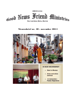 Nieuwsbrief 2014 November - Good News Friend Ministries