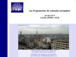 présentation synthétique des programmes de subsides européens