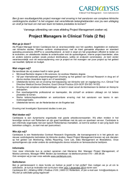 Project Managers in Clinical Trials (2 fte)