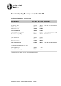 tarieven collegegeld en overige onderwijstarieven 2014-2015