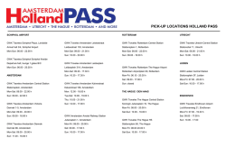 PICK-UP LOCATIONS HOLLAND PASS