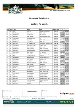 Masters - 1e Manche Masters Of RallyRacing