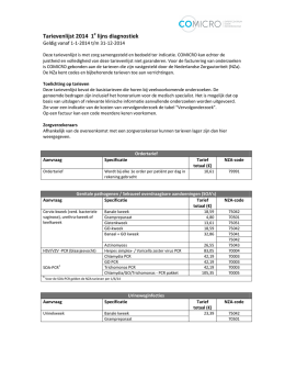 Tarieven 1e lijns diagnostiek COMICRO versie 20141209 def