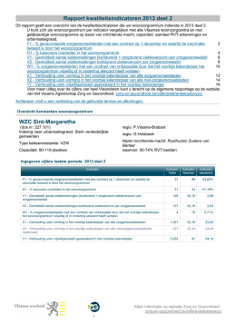 Rapport kwaliteitsindicatoren 2013 Deel II