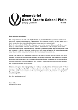 nieuwsbrief Geert Groote School Plein
