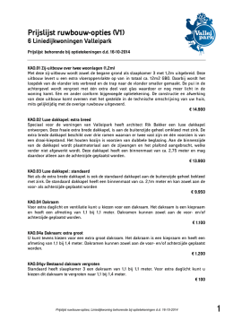 prijslijst ruwbouw-opties Liniedijkwoning