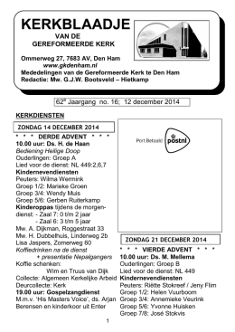 12 december 2014 - Gereformeerde Kerk Den Ham