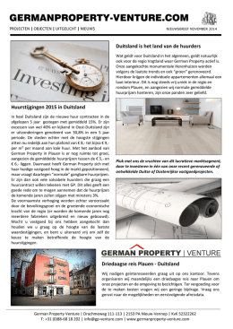 Nieuwsbrief November 2014 - german property venture