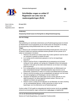 Vraag 2014-03-26 Burgerbelang over Aanpassing Amstel tussen de