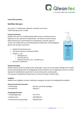 Productinformatieblad Sterillium Gel pure - Qlean-tec