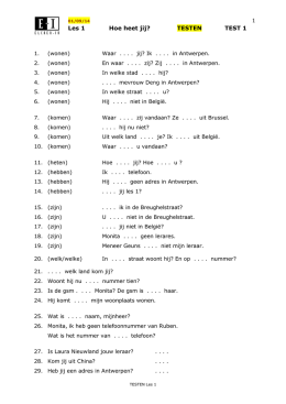 1 Les 1 Hoe heet jij? TESTEN TEST 1