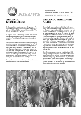 Nieuwsbrief april 2014 - Particulier Agrarisch Natuurbeheer