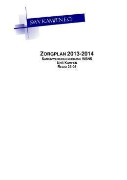 ZORGPLAN 2013-2014 - Samenwerkingsverband Kampen