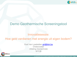 Gust Van Lysebetten demo screeningstool
