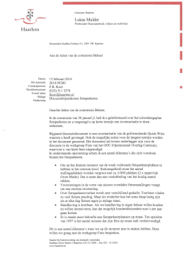 brief van wethouder Mulder d.d. 13 februari 2014 inzake