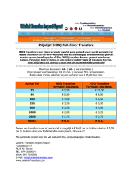 Download Maattransfer Prijslijst 2014 ( SHDQ