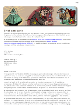 Brief aan bank - Vrijspreker.nl