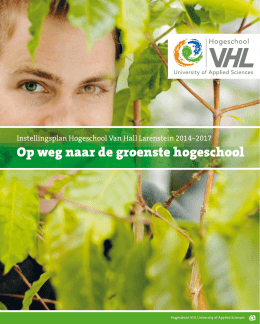 Instellingsplan VHL 2014-2017 - Hogeschool Van Hall Larenstein.