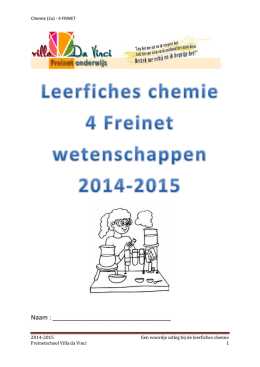 Leerfiches chemie 4 Freinet wetenschappen 2014-2015