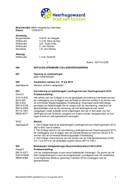 BW 2014-08-12 Notulen - Gemeente Heerhugowaard