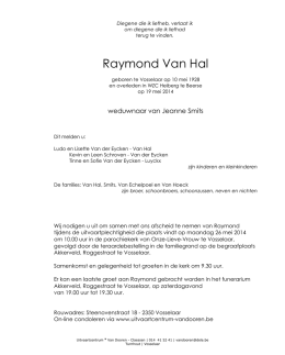 Raymond Van Hal (enkel Vosselaar)