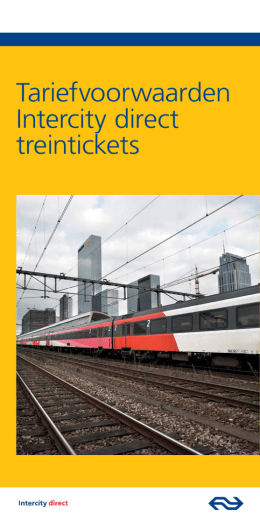 Tariefvoorwaarden Intercity direct treintickets
