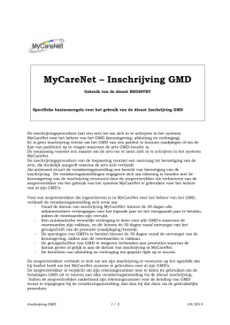 MyCareNet – Inschrijving GMD