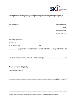Werkgeversverklaring voor (her)registratie postmaster-(ortho