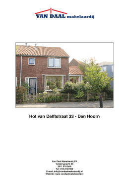 Brochure Hof van Delftstraat 33 Den Hoorn