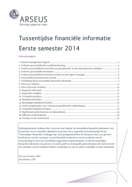 Tussentijdse financiele informatie eerste semester 2014