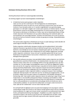 - 1 - Beleidsplan Stichting WoonSaem 2014 en 2015 Stichting