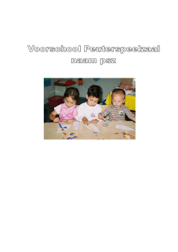 PSW 1.B Informatieboekje voor ouders Voorschool