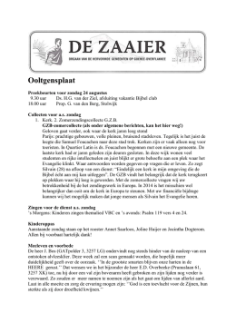 "De Zaaier" wk. 34 - Hervormde Gemeente Ooltgensplaat