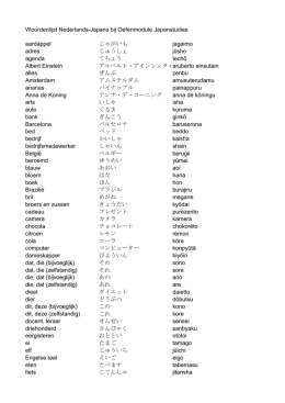 Woordenlijst Nederlands-Japans bij Oefenmodule Japanstudies