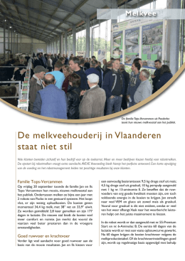 De melkveehouderij in Vlaanderen staat niet stil