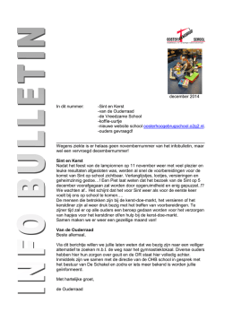 Infobulletin december 2014 - Oosterhoogebrugschool