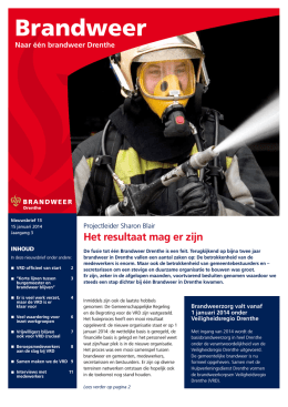 B.1. Nieuwsbrief nummer 13, januari 2014 van Brandweer Drenthe