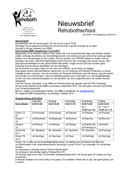 Nieuwsbrief juni 2014
