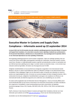 Executive Master in Customs and Supply Chain Compliance