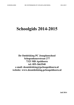 Schoolgids 2007-2008 - De Ontdekking