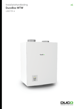 Installatiehandleiding DucoBox WTW