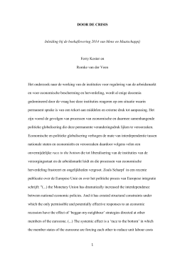 1 DOOR DE CRISIS Inleiding bij de boekaflevering