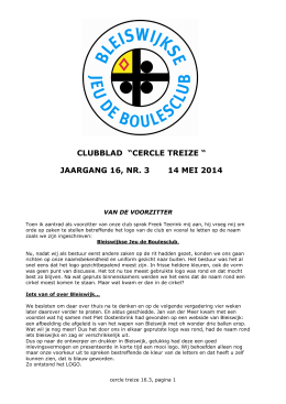clubblad “cercle treize “ jaargang 16, nr. 3 14 mei 2014