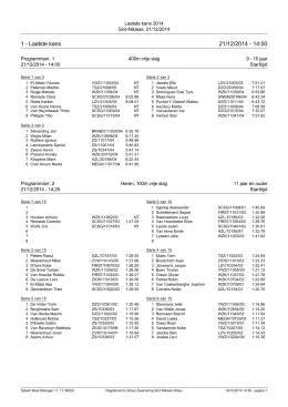 1 - Laatste kans 21/12/2014 - 14:00