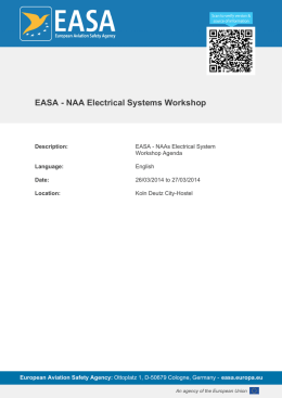 EASA - NAA Electrical Systems Workshop
